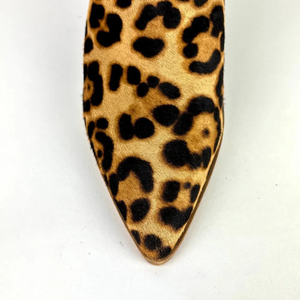 Sole Society Leopard Print Haircalf Bootie – Chic Pointed Toe, Size 8M